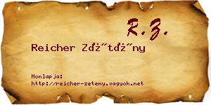 Reicher Zétény névjegykártya